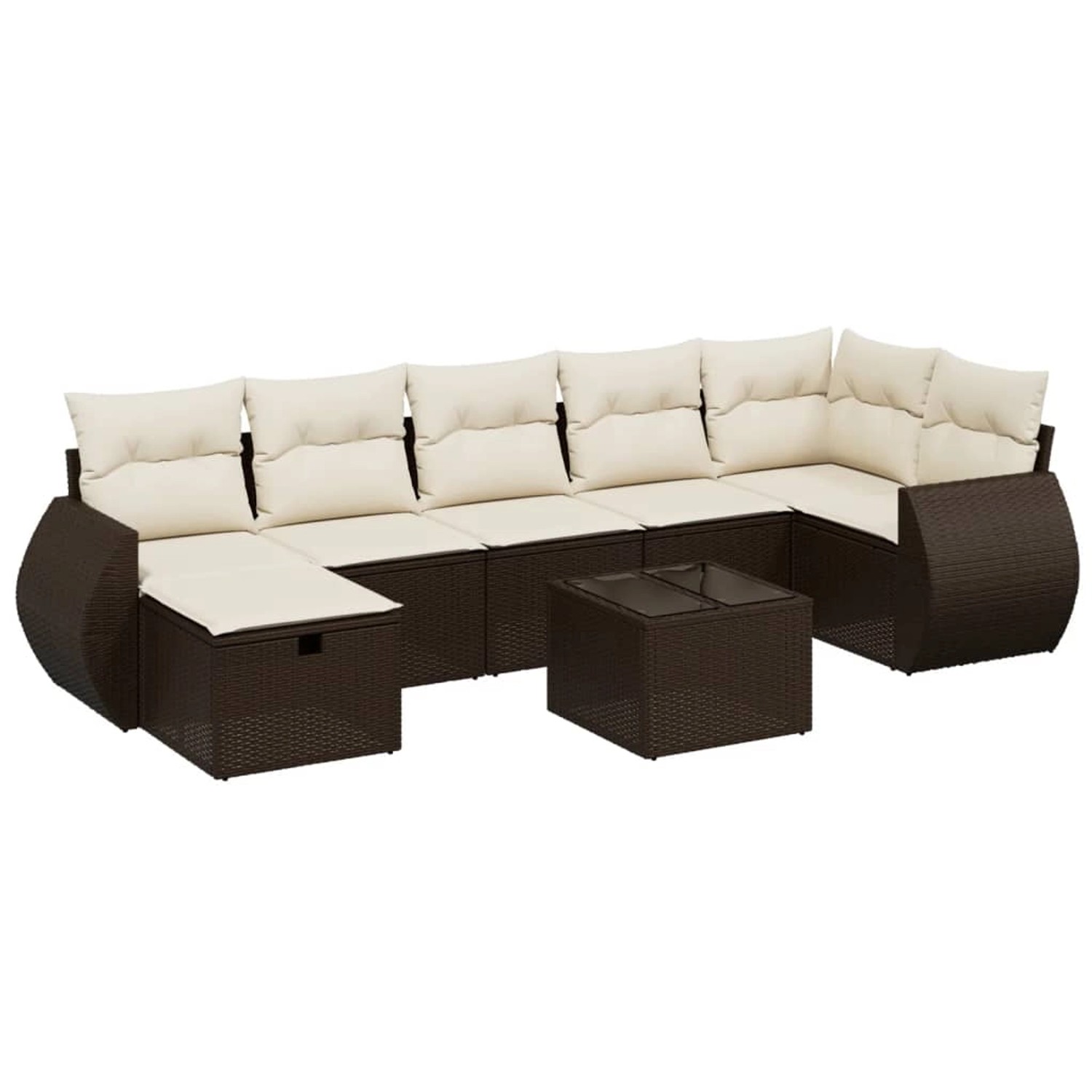 vidaXL 8-Tlg Garten-Sofagarnitur mit Kissen Braun Poly Rattan 3264139 günstig online kaufen