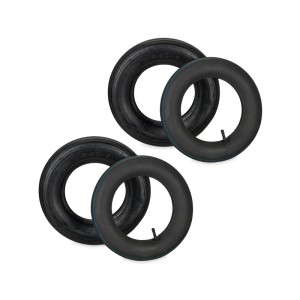 Relaxdays Schubkarrenrad 2er Set Gummi Schwarz mit Schlauch 37 cm x 8,5 cm 1,3 kg