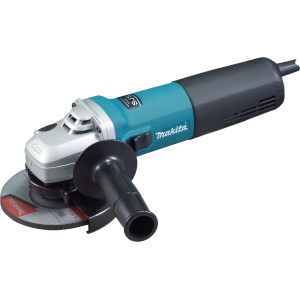Makita Winkelschleifer 9565CR, 125mm Scheibe, 1400W Leistung. Kompaktes, blau-schwarzes Design mit Zusatzhandgriff.