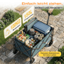 Grüner Sunula Bollerwagen, faltbar, mit Campingausrüstung beladen. Tragkraft 120kg.