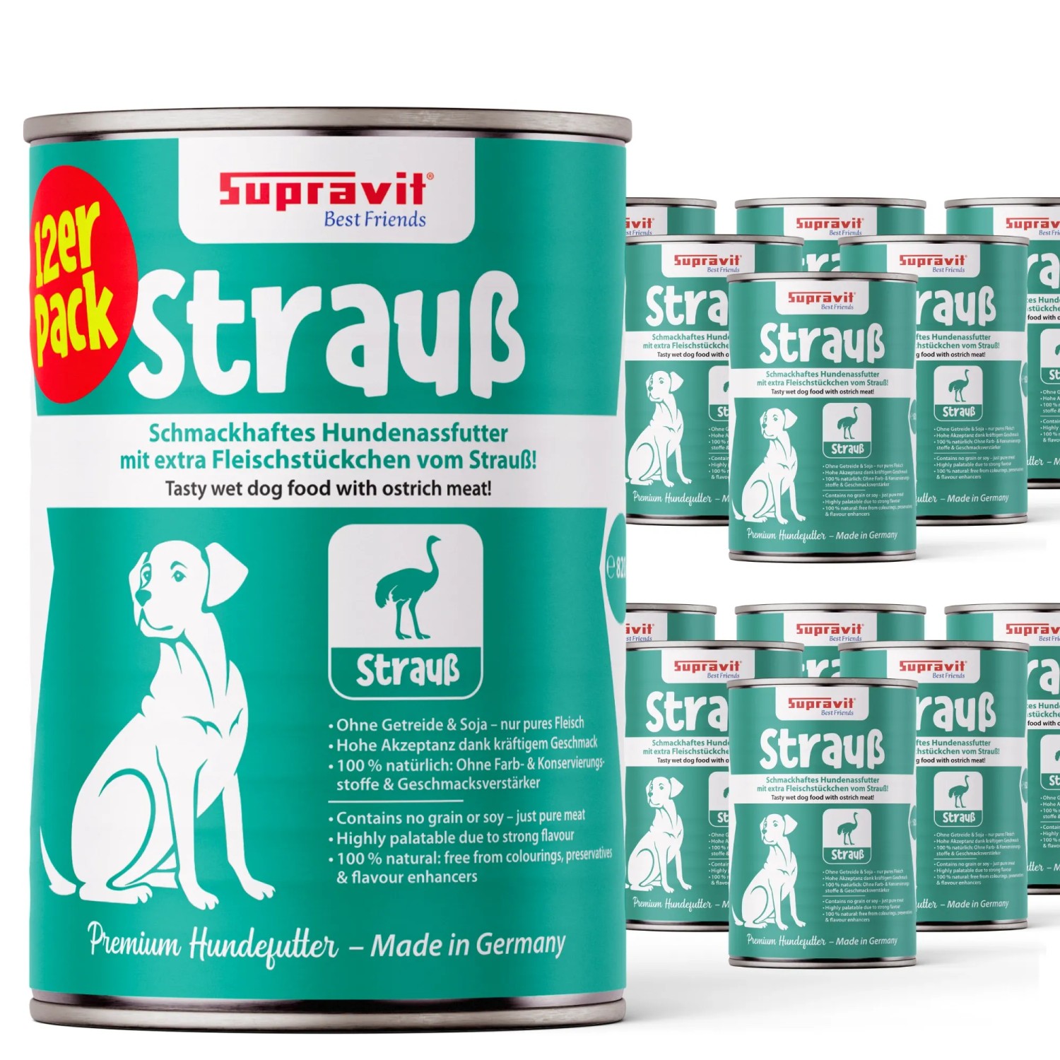 Supravit Hundenassfuter mit Straußenfleisch