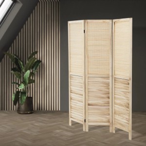 ML-Design Paravent Osaka Natur, 3-teilig, 170x121 cm, Bambus Raumteiler für Wohnzimmer und Schlafzimmer.