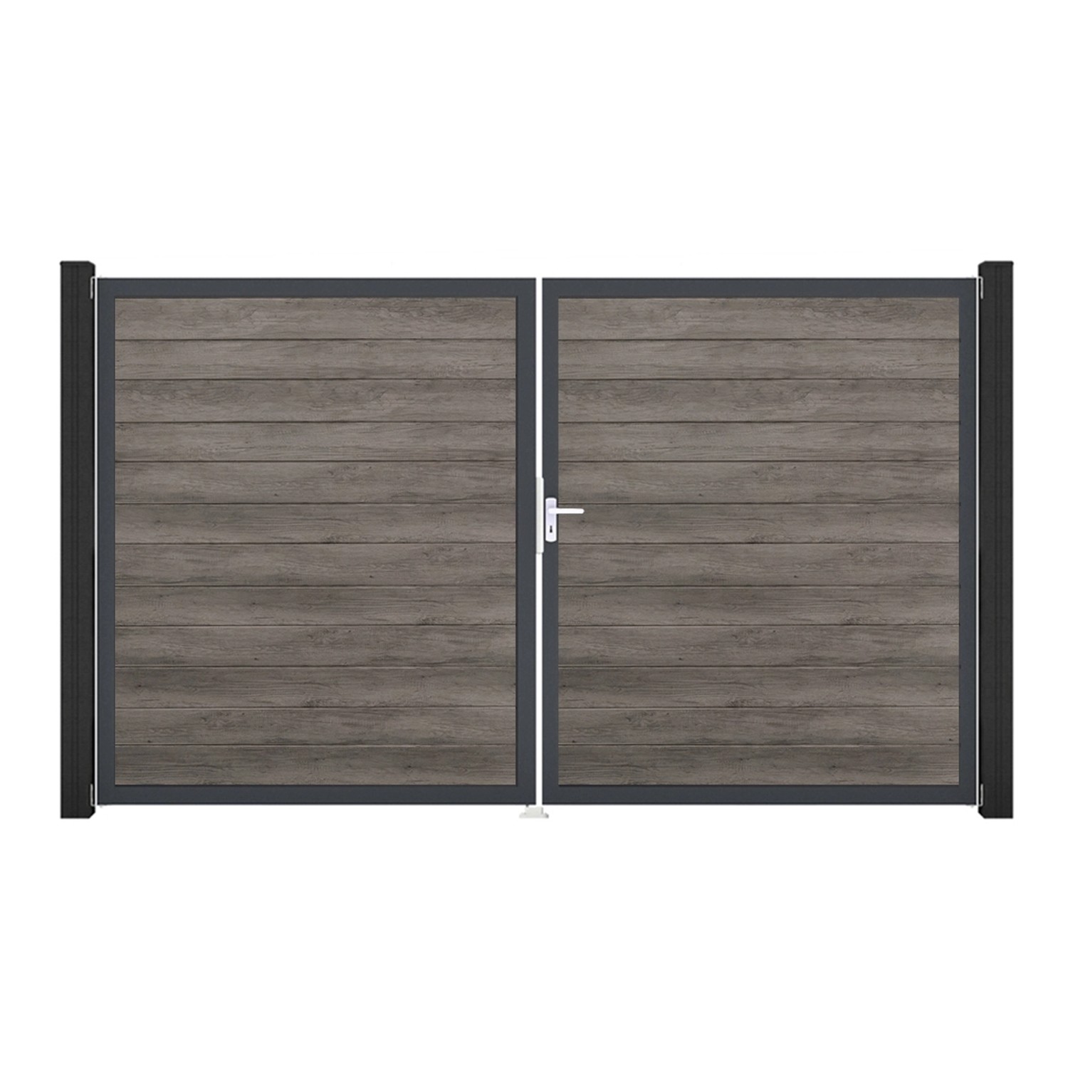 GroJa Tor 2-flg. Basicline Schmal Monument Oak Rahmen 306 cm x 180 cm DIN Rechts