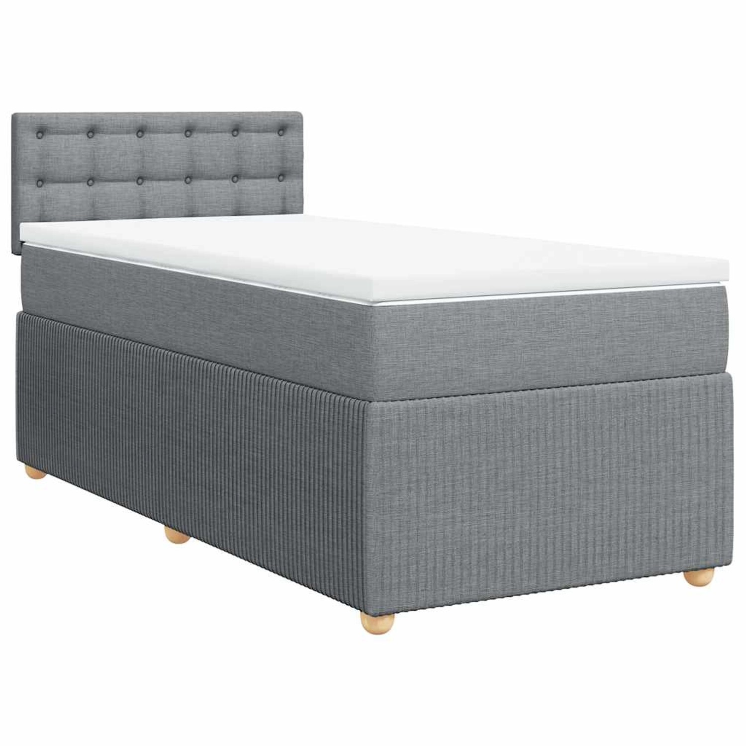 vidaXL Boxspringbett mit Matratze Hellgrau 90x200 cm Stoff 3287353