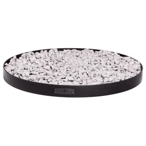 CookKing Stahlbasis für Feuerschale 100cm, schwarz, gefüllt mit Zierkieseln.