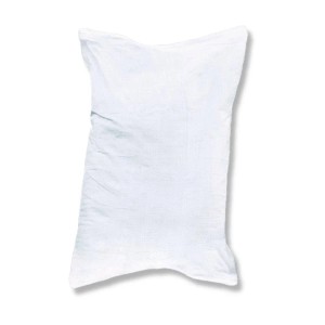 Weißer PP Gewebesack 65x135cm für Schüttgüter. Reißfester Bauschuttsack mit doppelter Bodennaht.