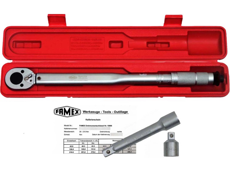 Famex Drehmomentschlüssel-Set 10886-KS mit 12,5 mm (1/2