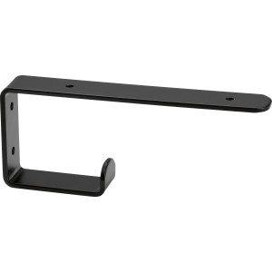 Metall Garderoben-Konsole 2er Set, matt schwarz, zur Wandmontage von Regalböden und als Kleiderhaken.