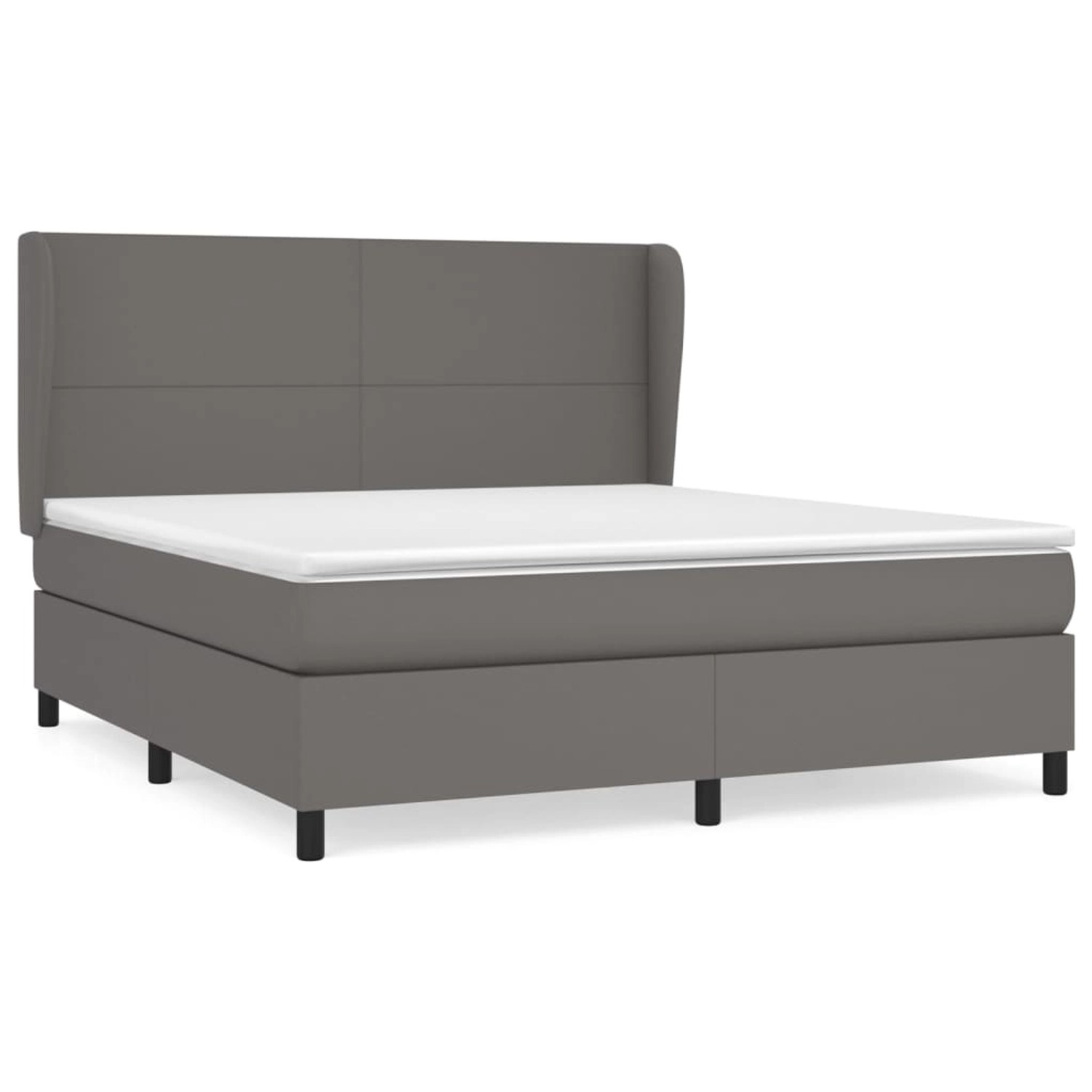 vidaXL Boxspringbett mit Matratze Grau 180x200 cm Kunstleder1466789 günstig online kaufen