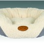Graues Heimtierbett Banbury, 75x60x22 cm, mit weichem Fell-Innenraum. Gemütliches Hundekörbchen.
