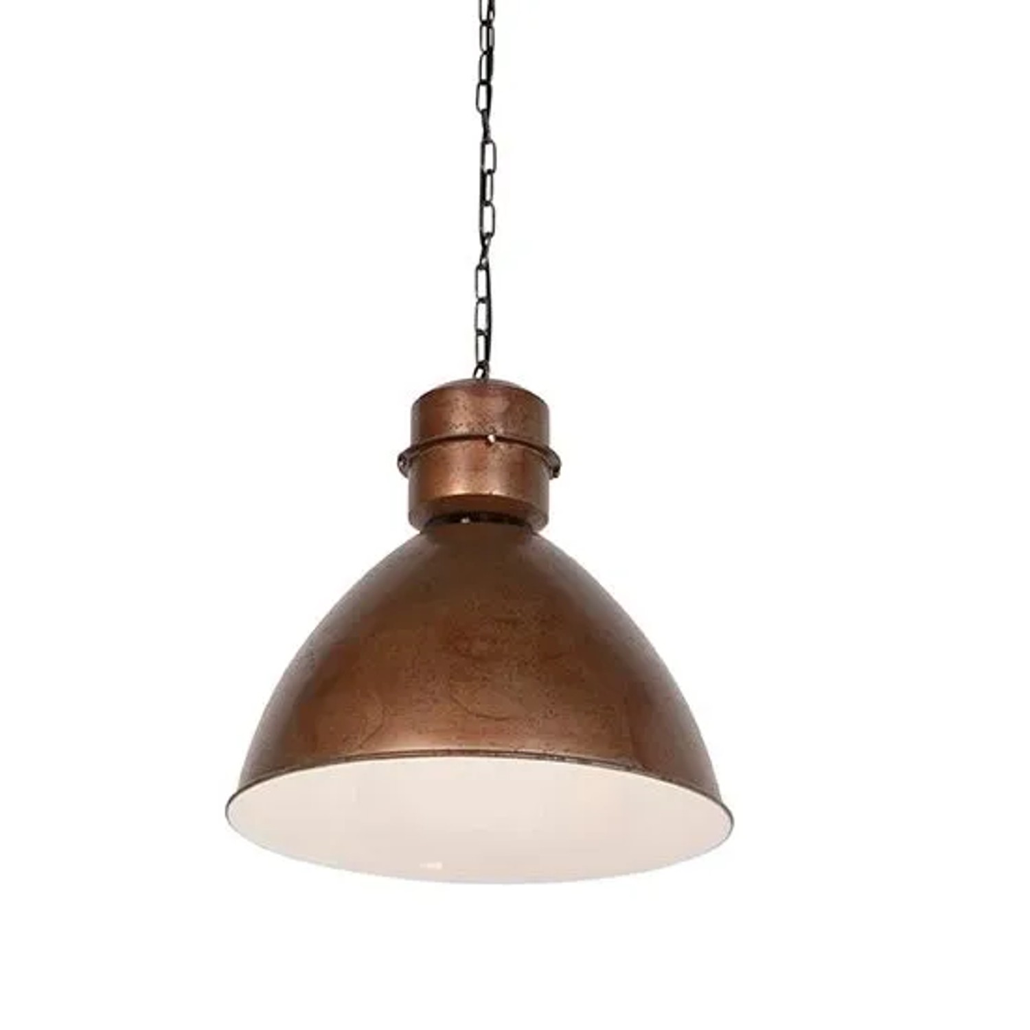 QAZQA Hängelampe Flynn in Rostbraun, Industrie-Design. Pendelleuchte mit E27-Fassung.