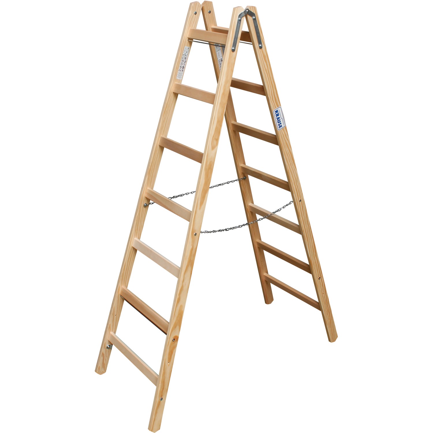 Krause Doppel-Leiter Holz 2 x 7 Sprossen