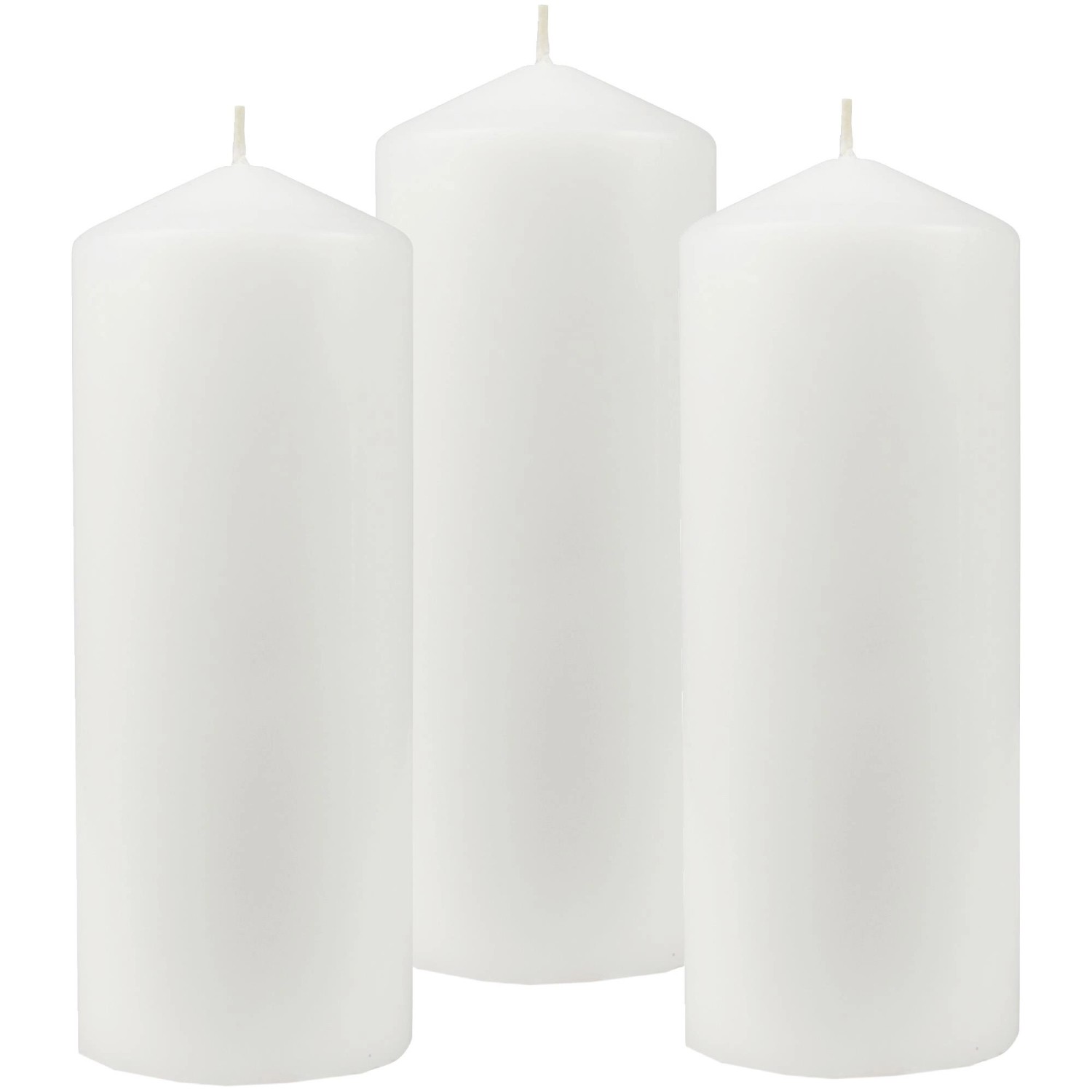 HS Candle Stumpenkerzen Ø6cm 3er Pack Weiß Schnee günstig online kaufen