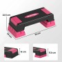 SPORTNOW Aerobic Stepper, schwarz-rosa, höhenverstellbar (12-22,5 cm), rutschfeste Oberfläche, 75x29 cm.