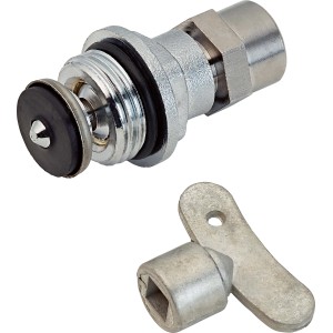 Schlüsseloberteil Ø 21 mm (G 1/2") für Sanitärarmaturen, Messing verchromt mit Schlüssel.