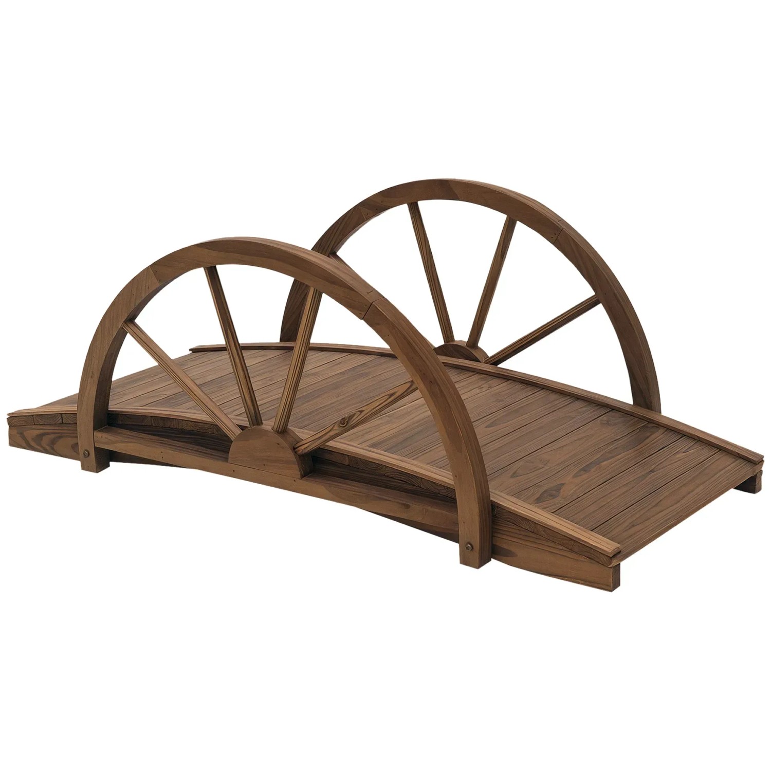 Outsunny Gartenbrücke Tannenholz Verkohlt 100L x 50B x 37H cm