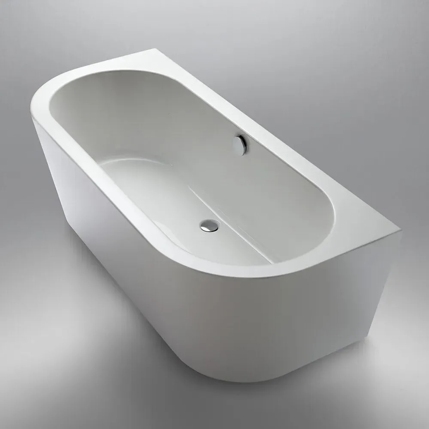 Steinkamp Vorwand-Badewanne, 180x80 cm, Living Weiß, aus Acryl mit Überlaufgarnitur.