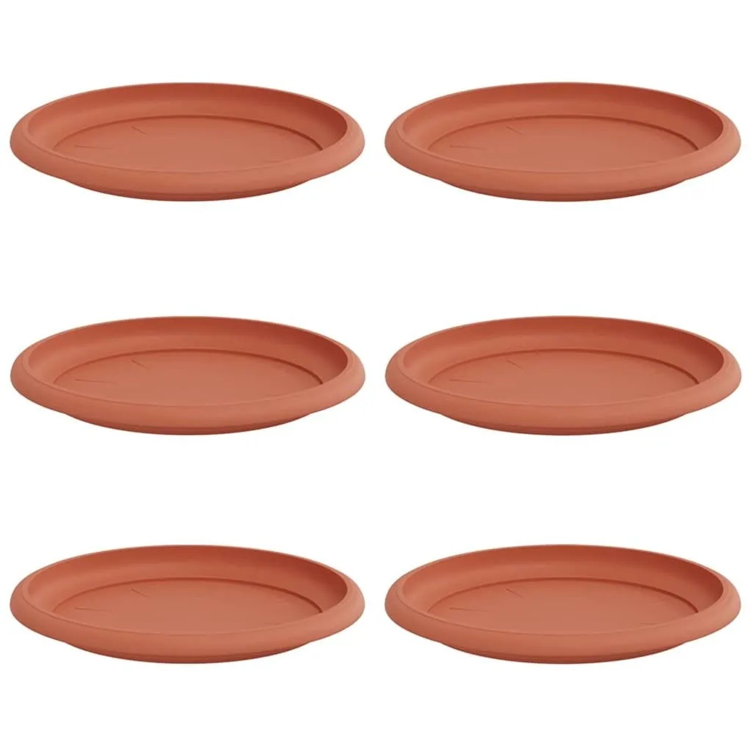 vidaXL Runde Blumenplatte 6 Stk Ziegelrot Ø 19 x 2 cm Kunststoff 42020302