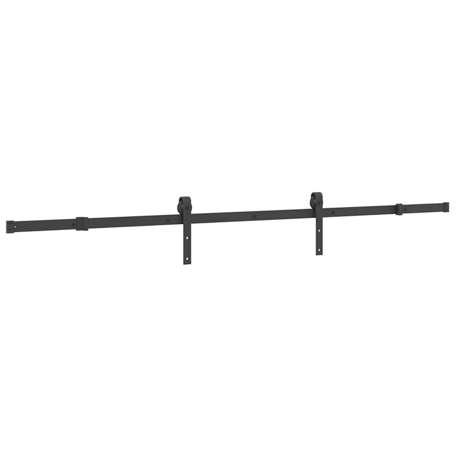 vidaXL Schiebetürbeschlag-Set 213,5 cm Stahl Schwarz 4009711