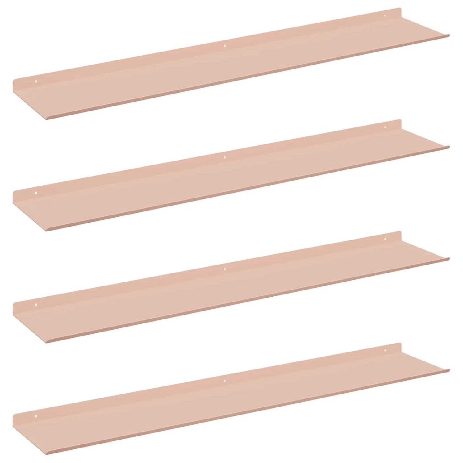 vidaXL Schwebendes Regal 4 Stk Rosa 100 x 18 x 2,5 cm Stahl 8004047
