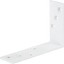 Weißer, pulverbeschichteter Konstruktionswinkel, 120x80x35 mm, mit Bohrlöchern für leichte Holzkonstruktionen.