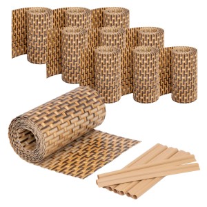 Jardinion Sichtschutzstreifen, hellbraun, 10er Set mit Clips für Zaunbau & Sichtschutz.