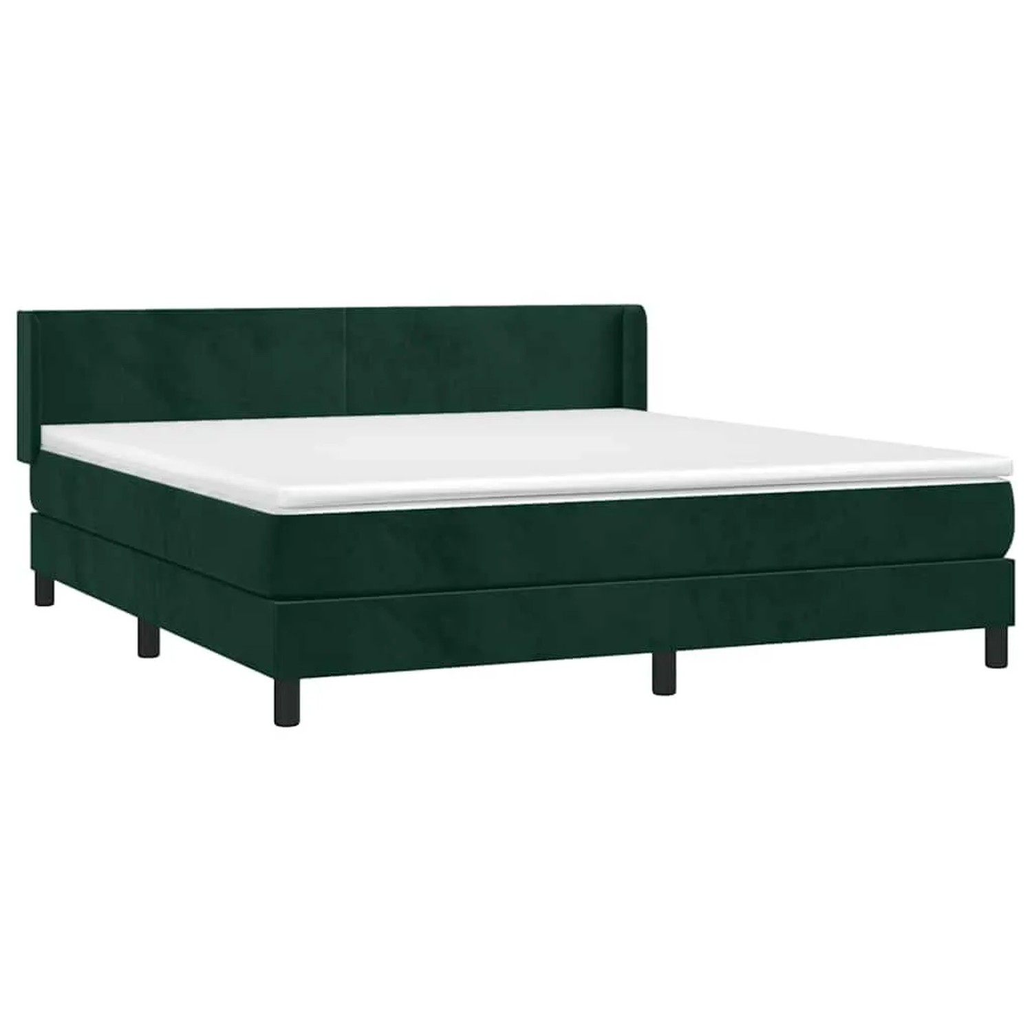 vidaXL Boxspringbett mit Matratze Dunkelgrün 160x200 cm Samt 3130850 günstig online kaufen