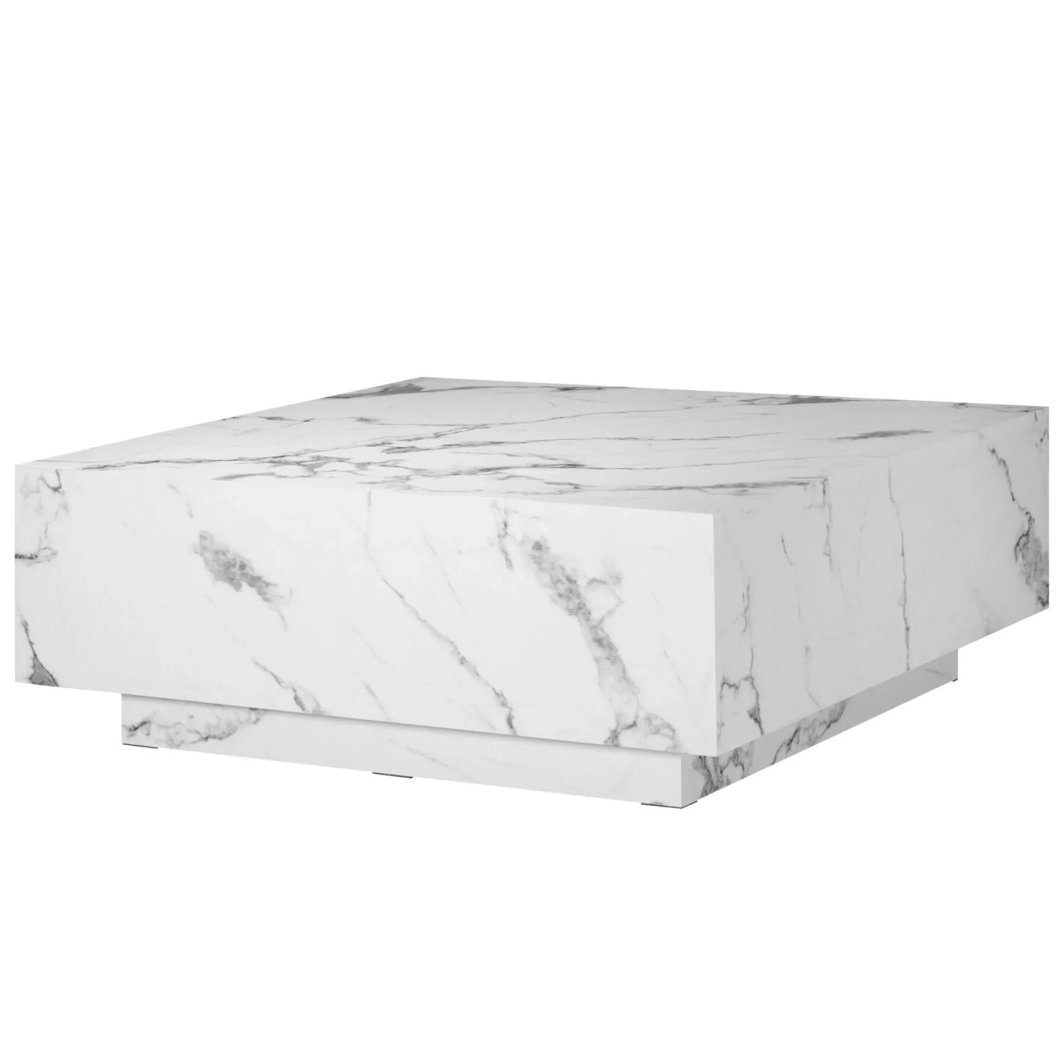 Tectake Couchtisch Lasley Minimalistisches Design Robustes Mdf In Marmoroptik 80 x 80 x 35 cm 80 x 80 x 35 cm Marmor Optik Weiß