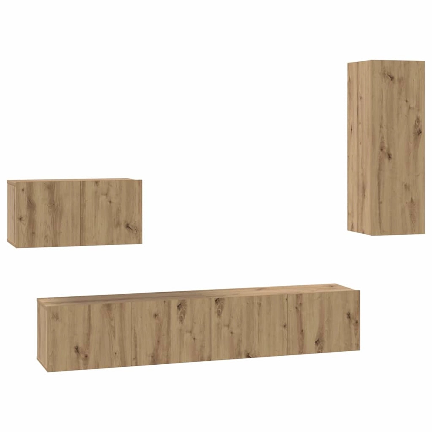 vidaXL Wand TV Schrank Set 4-Tlg Artisan-Eiche 200 x 30 x 30 cm 3393467 günstig online kaufen