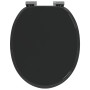 vidaXL Soft-Close Toilettensitz Schwarz 44 x 38 cm MDF-Platte 42027173_4
