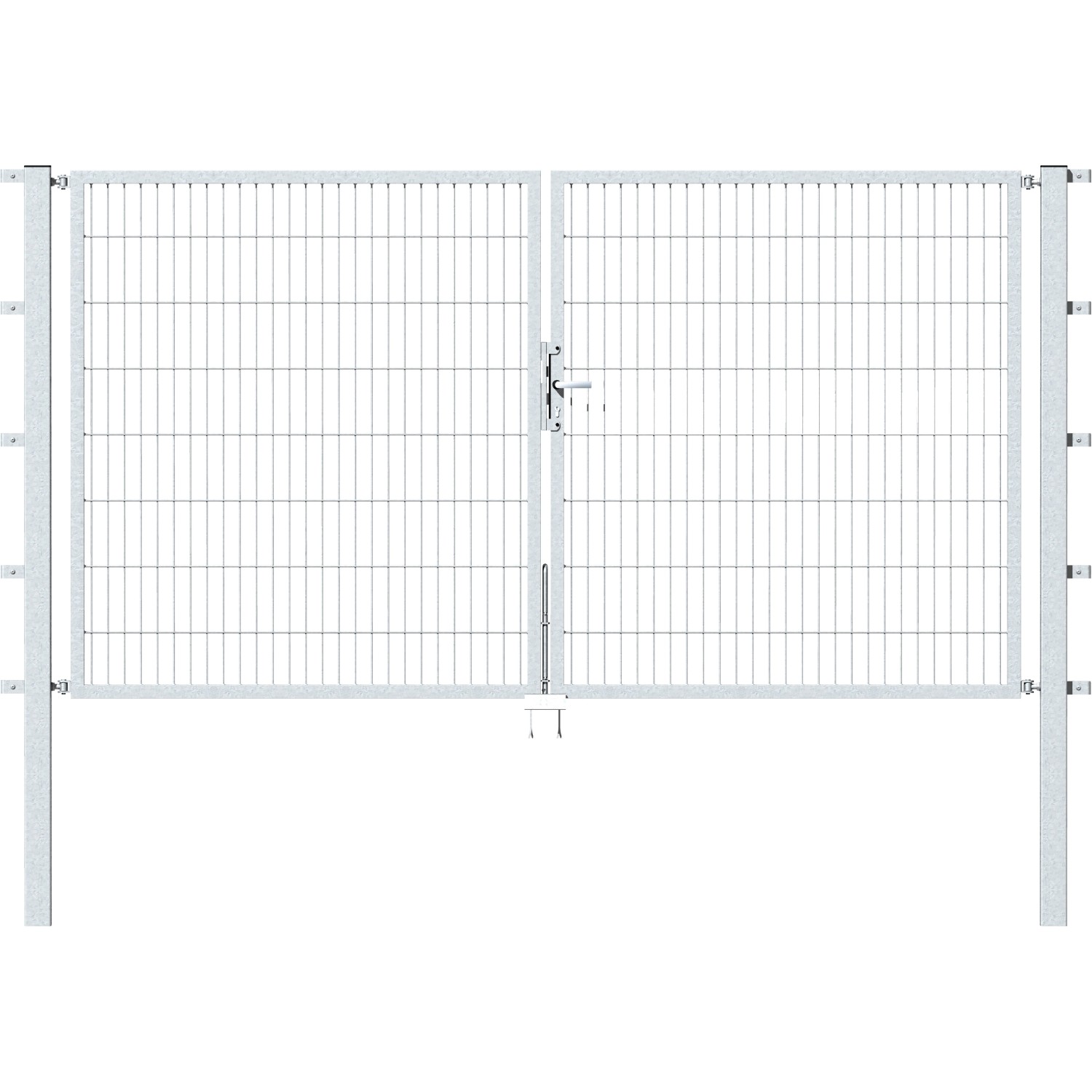 Metallzaun Doppeltor für Doppelstabmatte Feuerverzinkt 180 cm x 300 cm günstig online kaufen