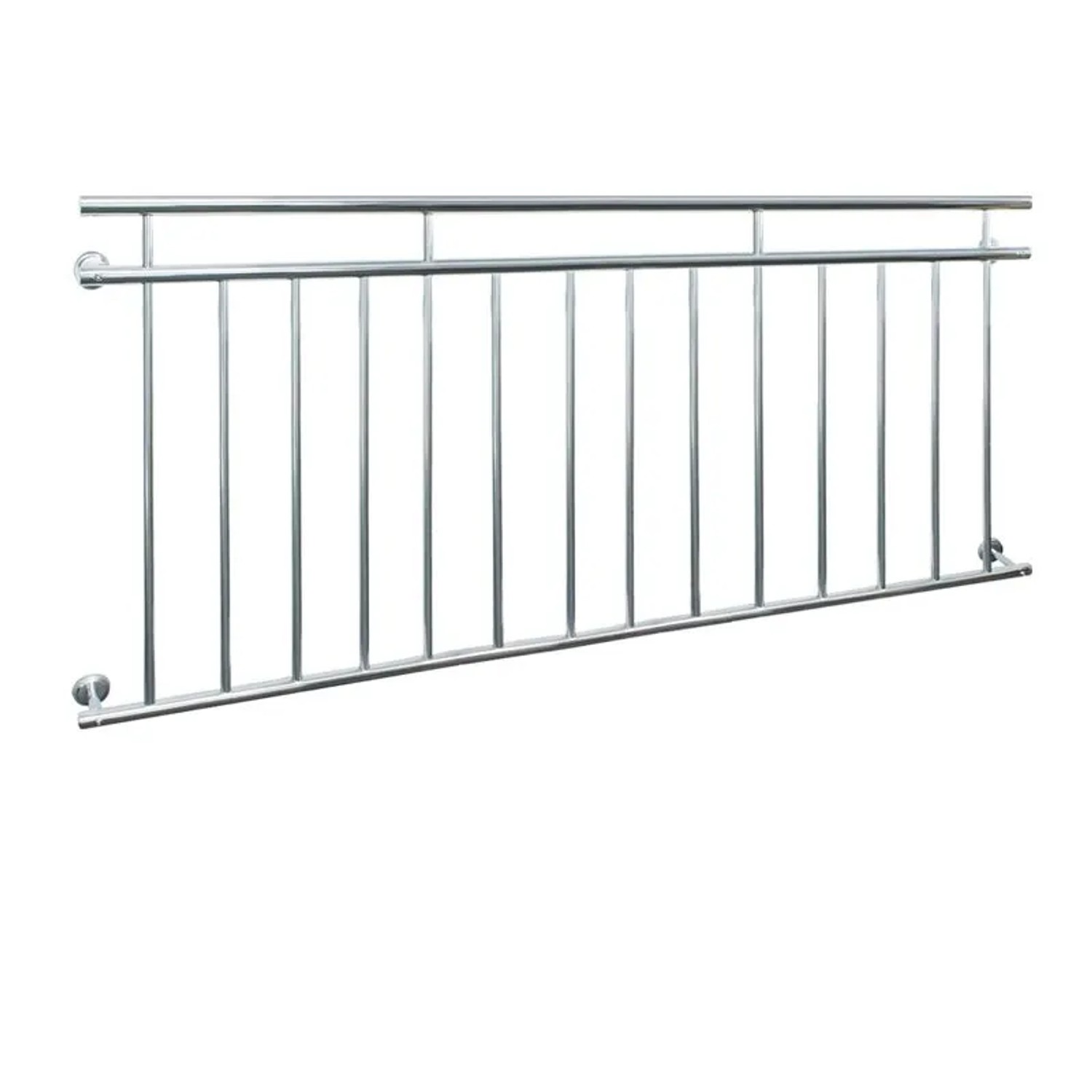 ECD Germany Französischer Balkon 90 x 184 cm Silber aus Edelstahl