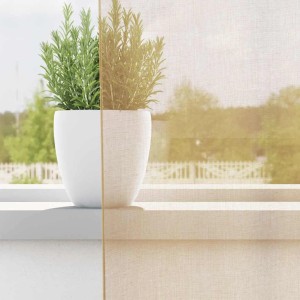 vidaXL Voile Vorhänge mit Ösen 2 Stk Sandfarbe 4102121