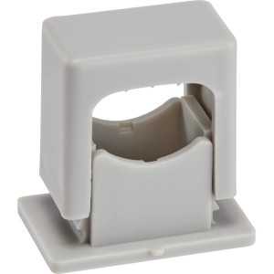 Hellgraue Druckschelle für Kabel/Rohre (Ø 6-16mm), 15er-Set zur Einzelbefestigung.