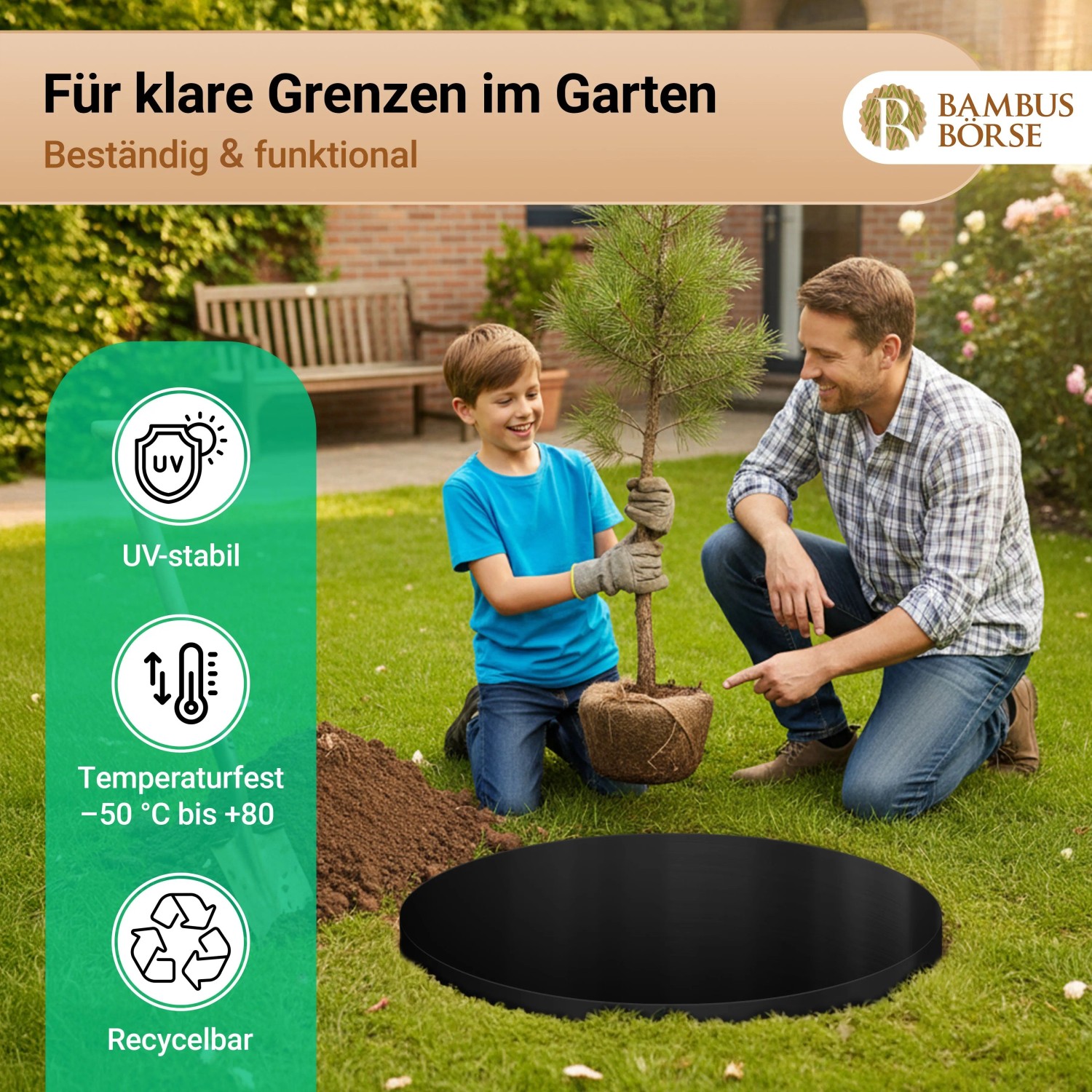 Bambusbörse Wurzelsperre Rhizomsperre Stärke 1 mm Länge 10 m Breite 60 cm_4