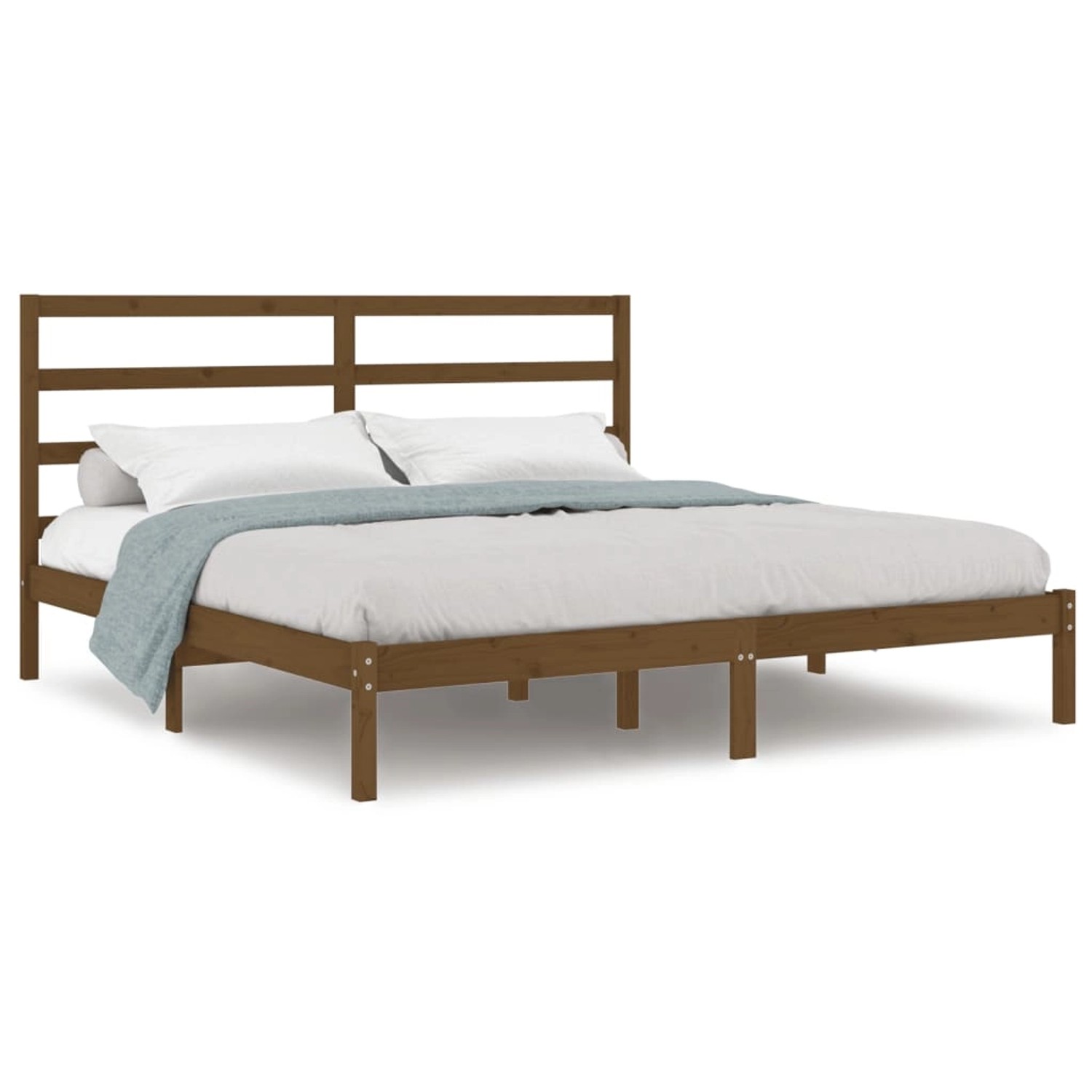 vidaXL Massivholzbett Honigbraun Kiefer 200x200 cm1083939 günstig online kaufen