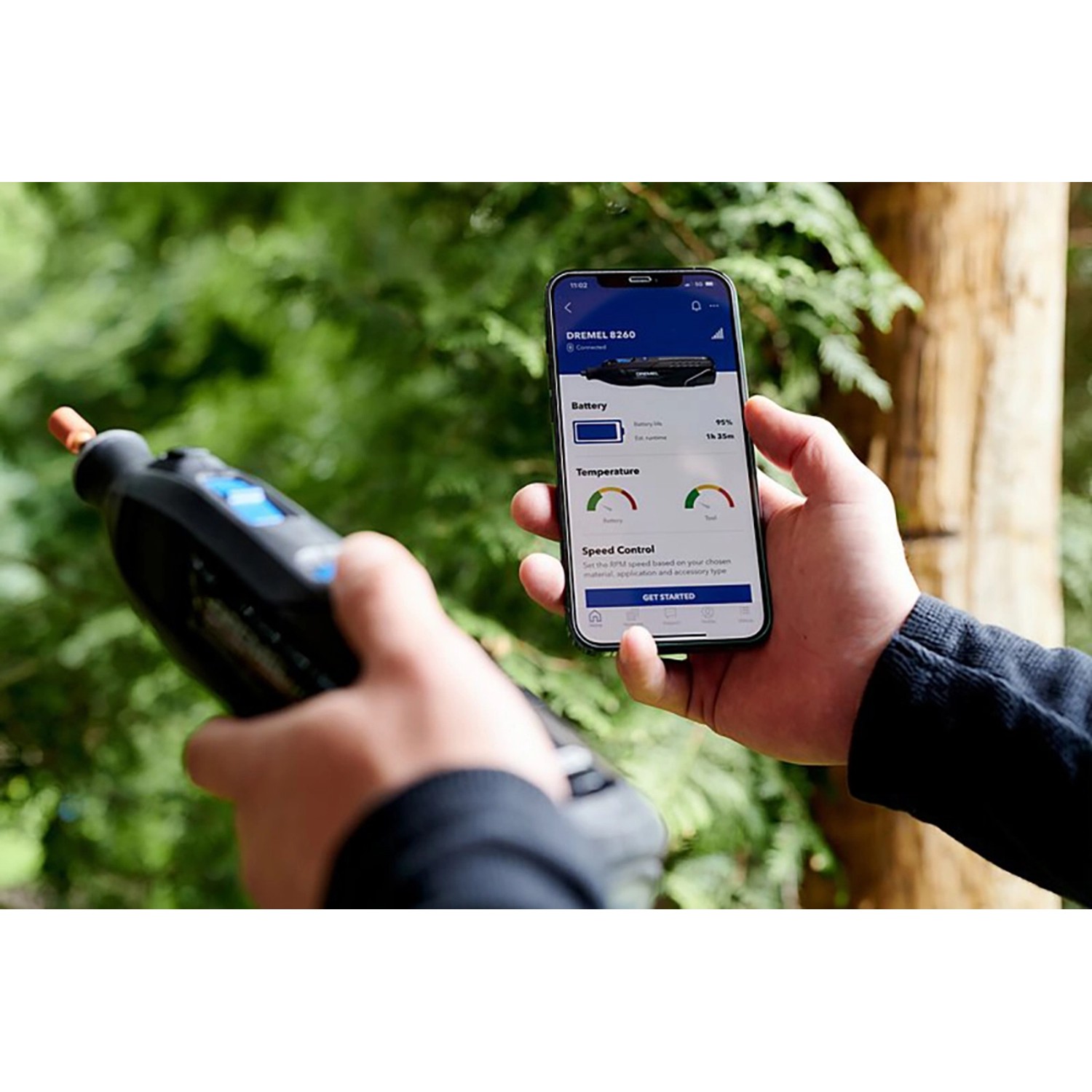 DREMEL 8260 Akku-Multifunktionswerkzeug mit App-Steuerung via Smartphone.