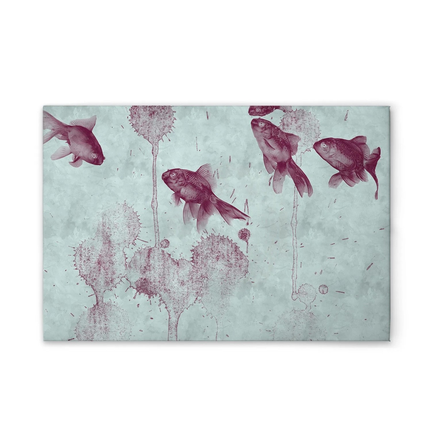 Tadessi Leinwandbild - M1-No.50930 - Fische Gemälde - 120 x 80 cm - Hochformat