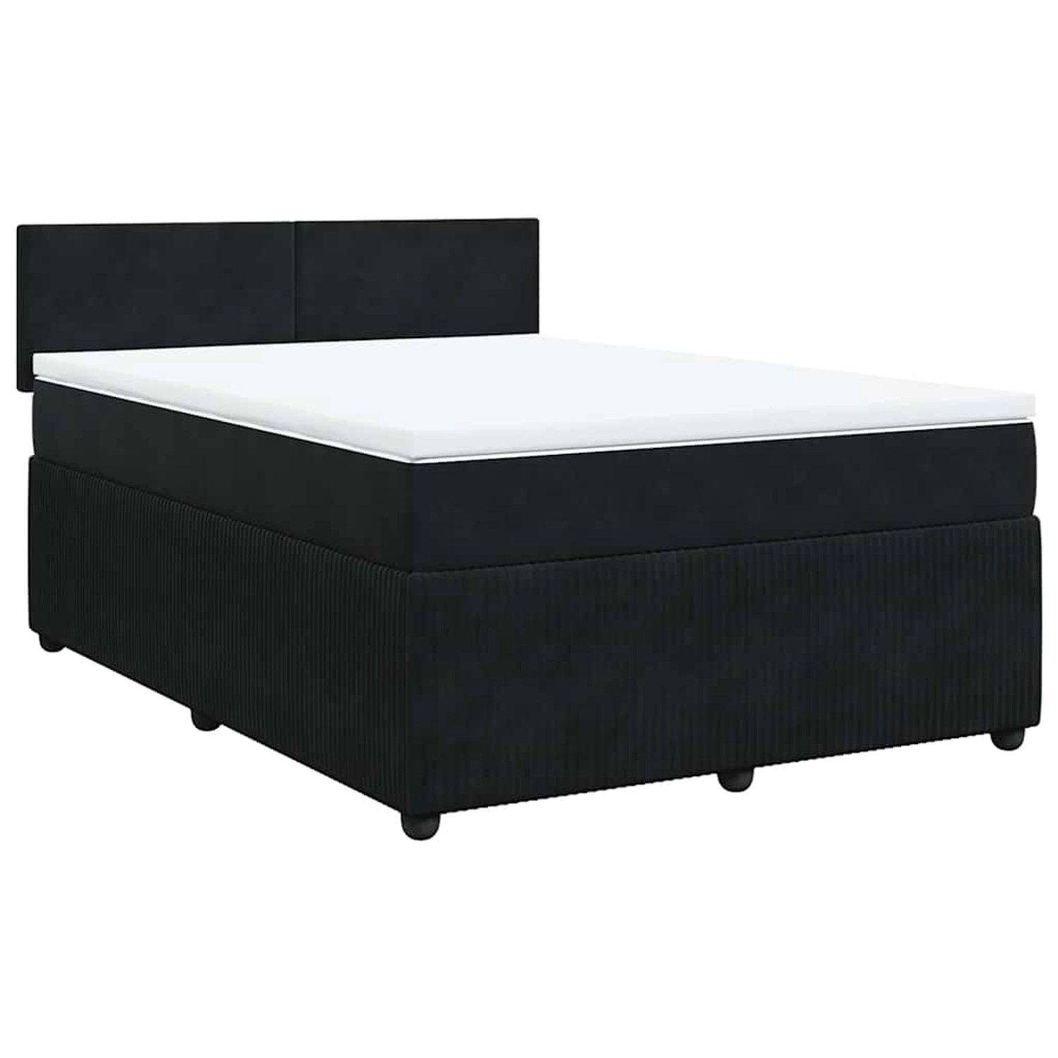 vidaXL Boxspringbett mit Matratze Schwarz 140x190 cm Samt 3287730 günstig online kaufen