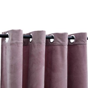 vidaXL Verdunkelungsvorhänge mit Ösen 2 Stk Samt Antik-Rosa 140x225cm 134521