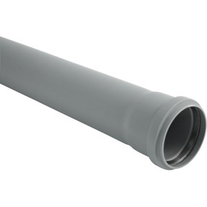 Marley HT-Rohr DN 90, 250 mm mit Steckmuffe, grau, für Abwasserleitungen.