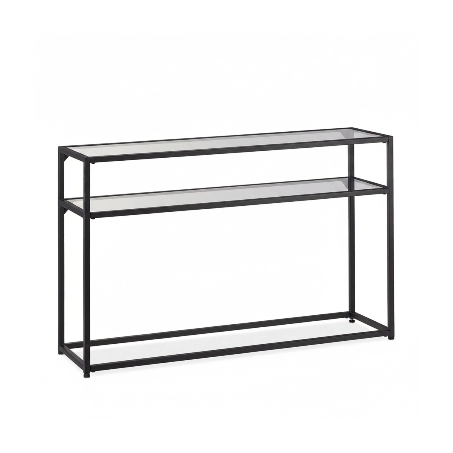 Relaxdays Konsolentisch Metall Glas Schwarz Verstellbar 70 cm x 110 cm x 30 cm 15,3 kg