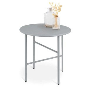 Bomoe Finn Beistelltisch ø 44x46cm Grau Metall