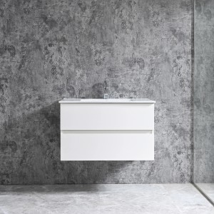 Sanotechnik Einzelwaschtisch Corbo, 80 cm, Weiß Matt mit Softclose Funktion.