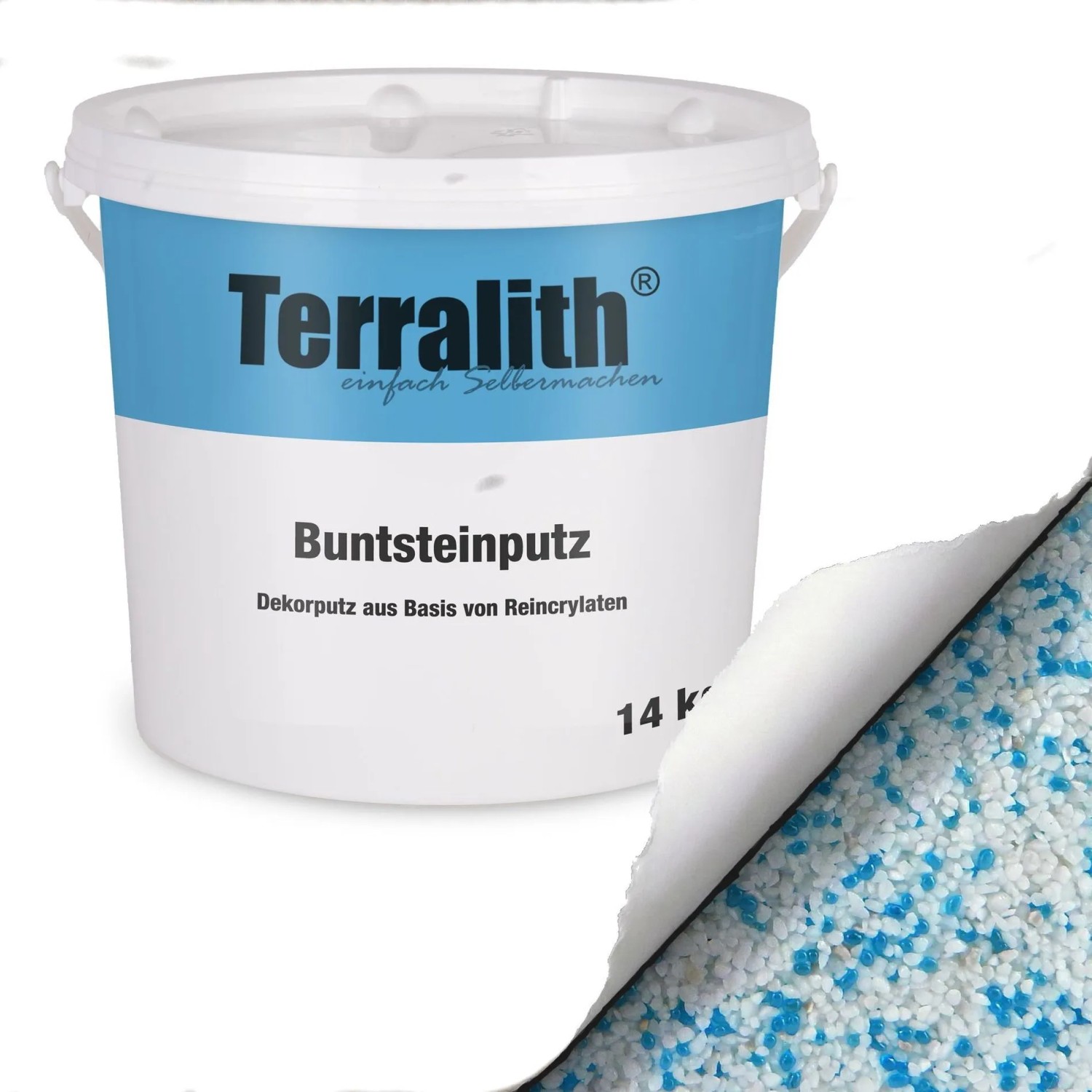 Terralith Buntsteinputz Mosaikputz 2mm 14 kg BSP67 Blau