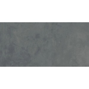 Großformatige graublaue Keramikfliese in matter Zementoptik, 60x120 cm, für Wand und Boden.