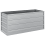 Silbernes vidaXL Garten-Hochbeet aus Stahl, 100x40x45 cm, ideal für Garten, Balkon und Terrasse.