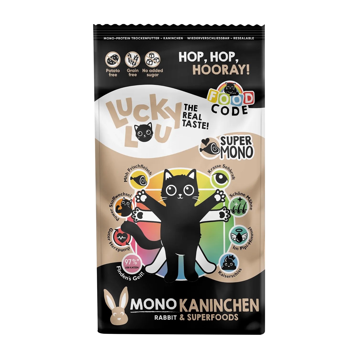 Lucky Lou Katzen-Trockenfutter FC Mono Kaninchen 340 g