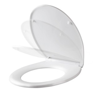 Weißer Sanfino WC-Sitz O-Comfort aus Thermoplast mit Absenkautomatik und Quick-Release Funktion.
