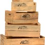 5-teiliges Deko Holzkisten-Set im Vintage-Look zur Aufbewahrung und Dekoration.
